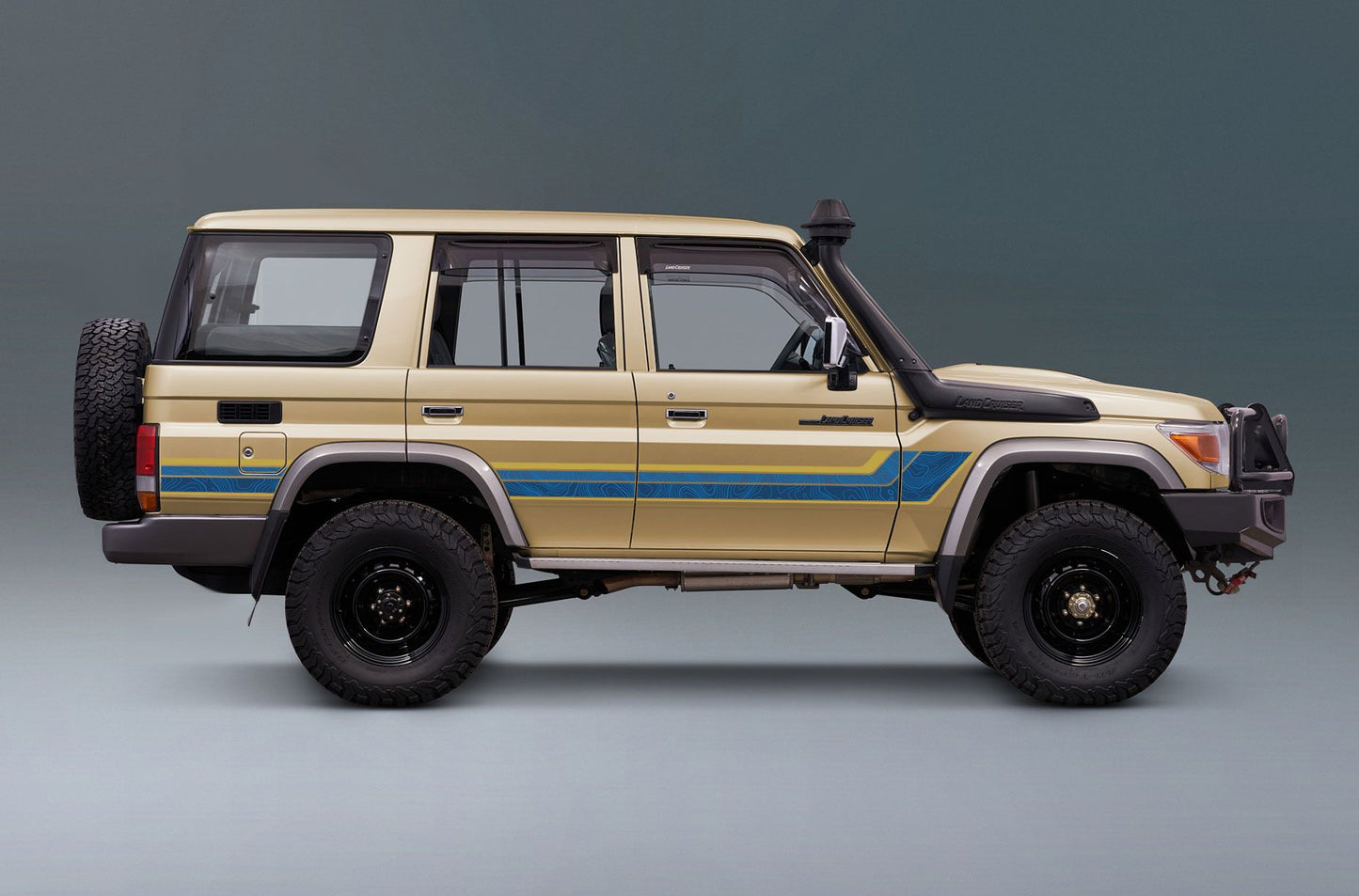 70 Series Land Cruiser Decal Body Stripe Kit (Limited Edition Topographic Renmark) - 76 Series (2007-)