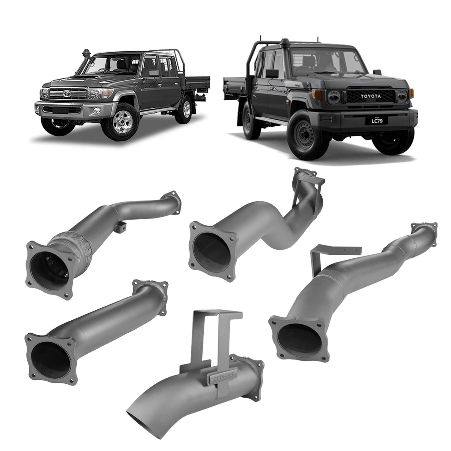 Toyota Land Cruiser Redback Extreme Duty 4" Turbo Back Exhaust for Toyota Landcruiser 79 Series Dual Cab (2012 - 2024)