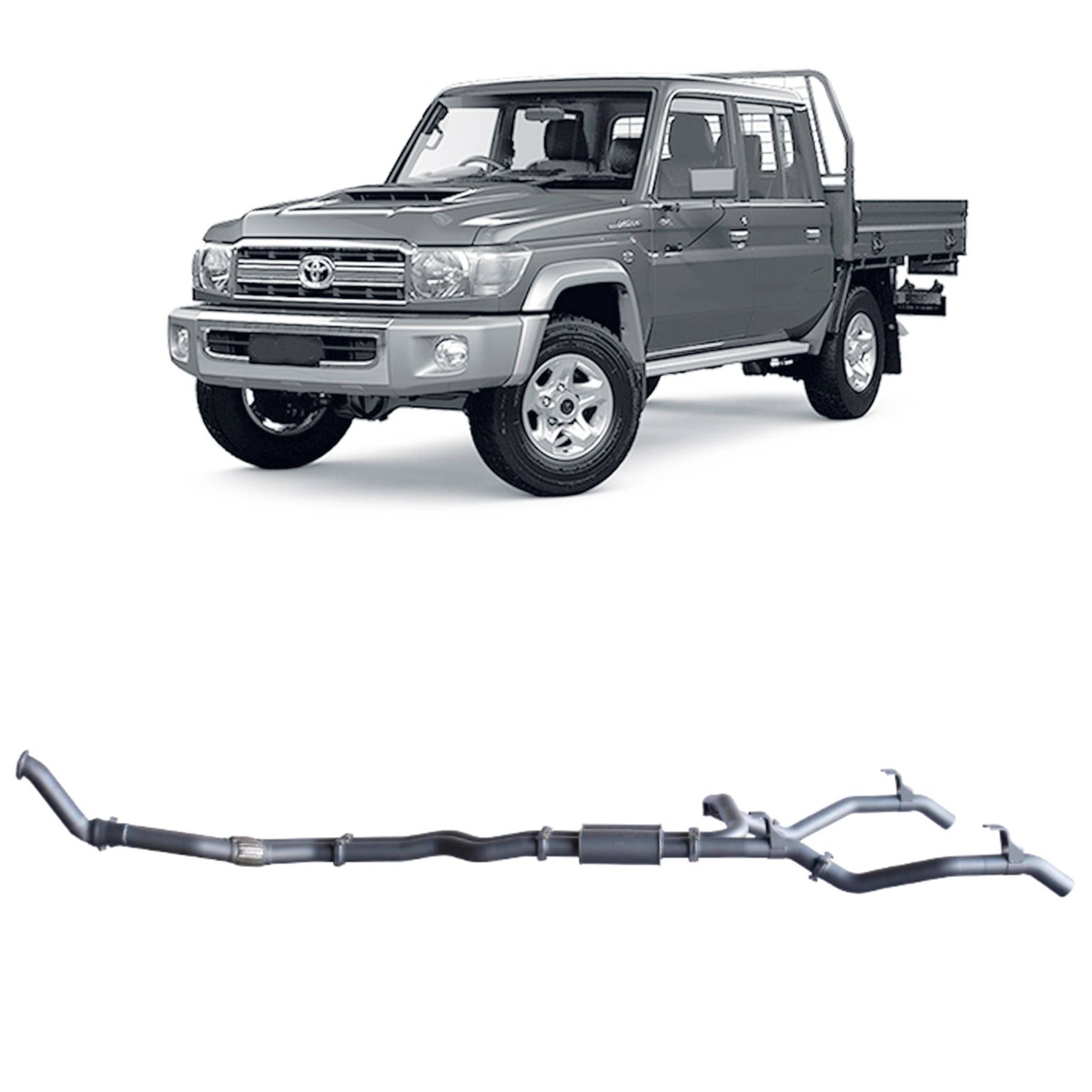 Toyota Land Cruiser Redback Extreme Duty Twin Exhaust for Toyota Landcruiser 79 Series Double Cab (10/2012 - 10/2016)